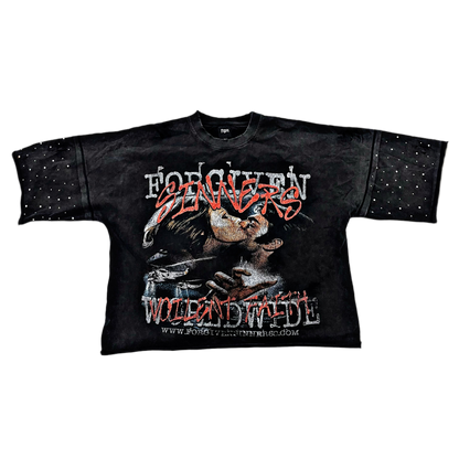“Captive” Studded Distressed Tee