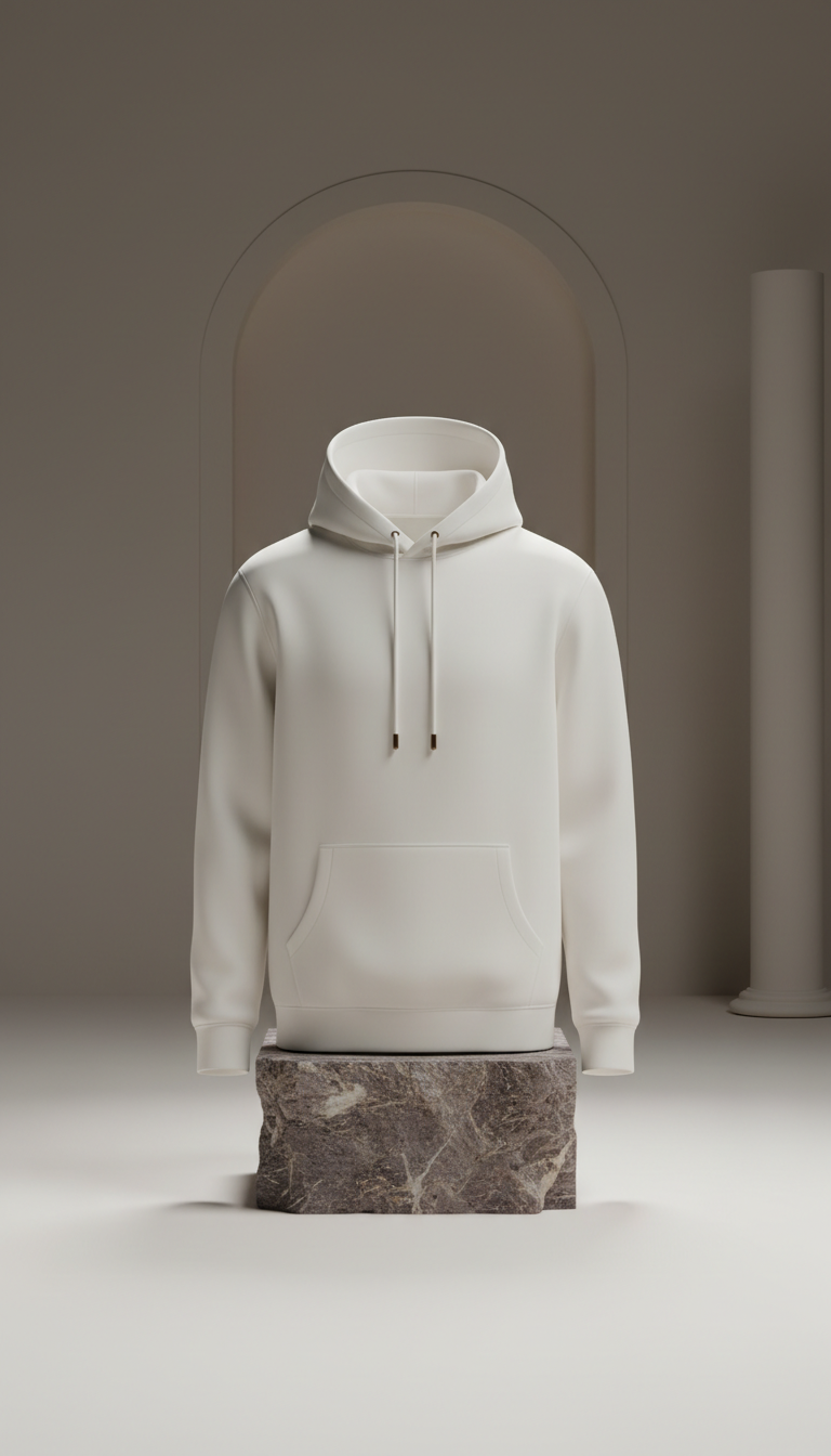 Bone White Tailored Hoodie